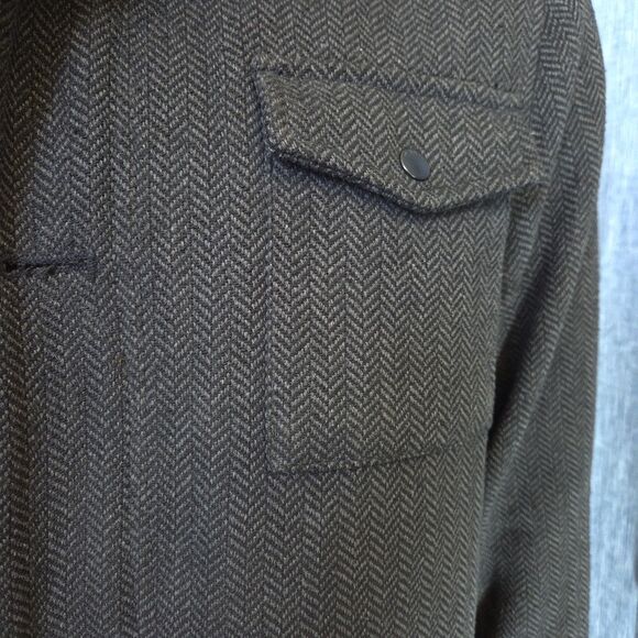 Kr3w Herringbone Field Jacket Military Style Men's M Gray Lined Pea Coat - Picture 12 of 14